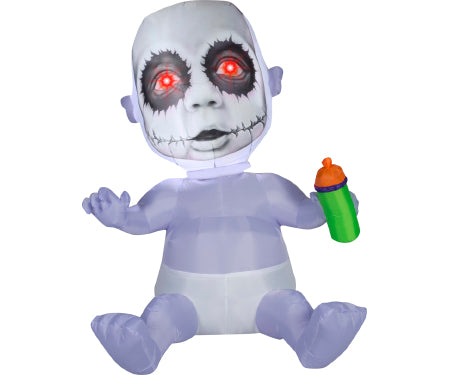 Creepy Baby Photorealistic Face Gemmy Airbln Inflatable 5ft image 0