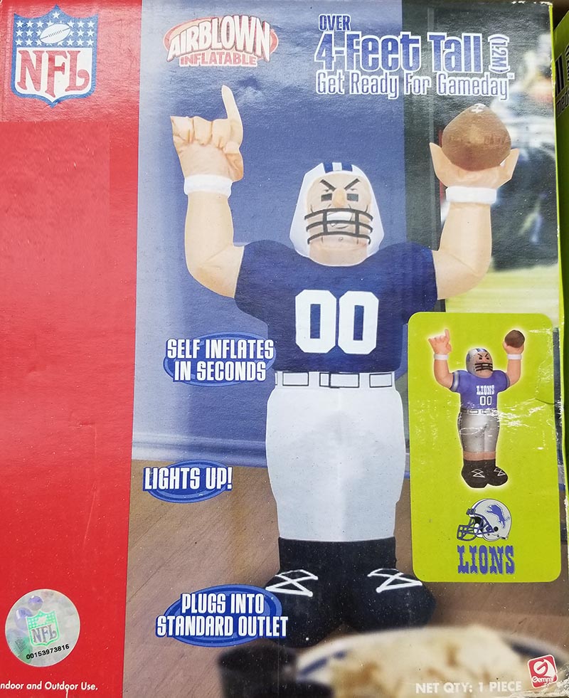 Detroit Lions 4' Inflatable Player Indoor/Outdoor image 0