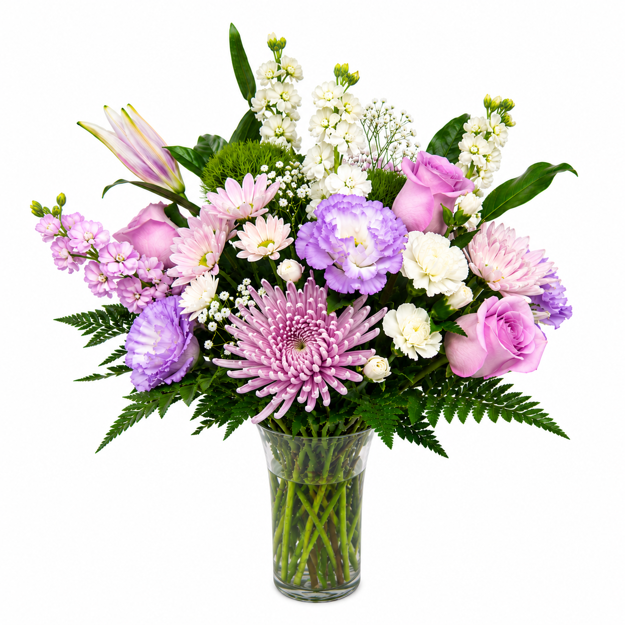 Mixed Purple Flowers with Vase 65 image 0