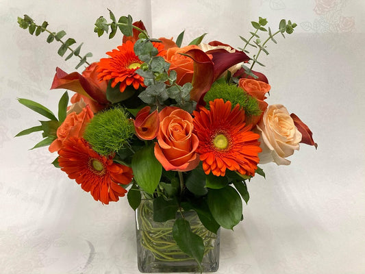 Mix of Orange & Peach Floral Bouquet image 0