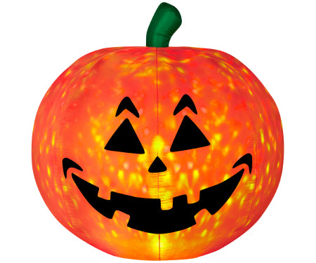 Pumpkin Light Show Fire and Ice Gemmy Airbln Inflatble 5ft High image 0
