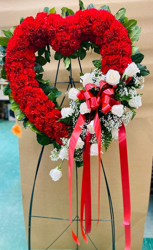 Heart Shaped Flowers - with bouquet tied of white roses image 0