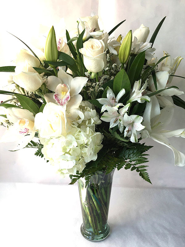White Mix Arrangement Flowers image 0