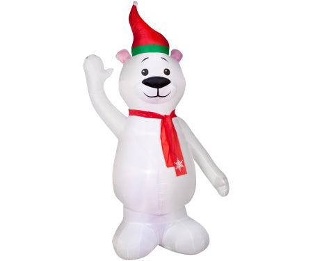 Polar Bear with Scarf Gemmy Airblown Inflatable 6ft tall image 0