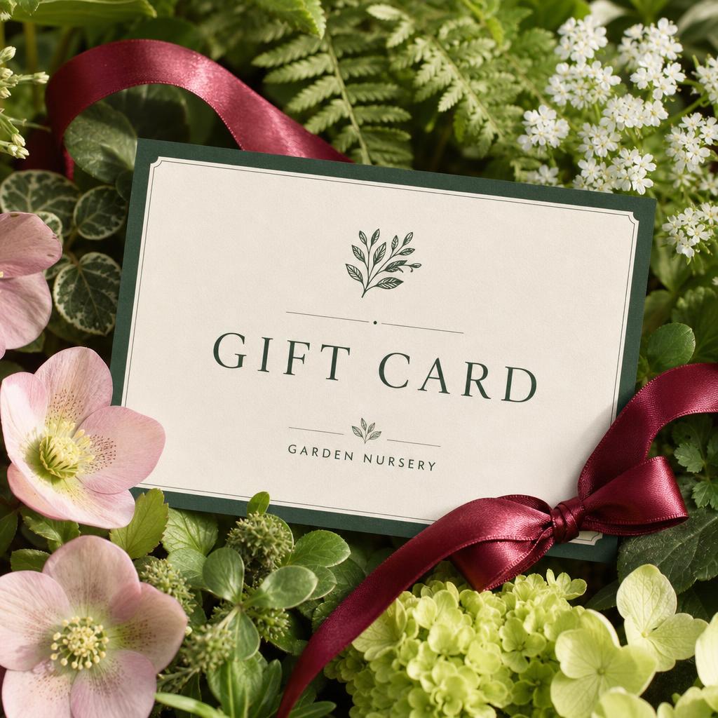 Westminster Nursery gift card surrounded by flowers