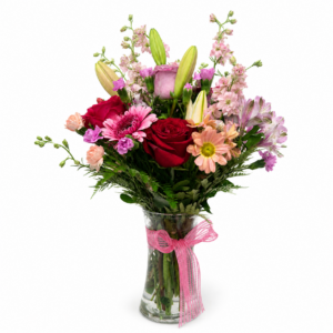 Mixed Flowers with Roses & Vase 75